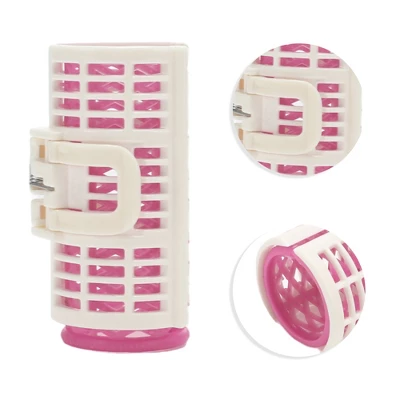 Unique Bargains Women's Heatless Voluminous Hair Roller 2.72"x1.34" Pink White 6pcs 2 Unique Bargains Women's Heatless Voluminous Hair Roller 2.72"x1.34" Pink White 6pcs - Image 2