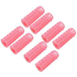 Unique Bargains Lightweight Portable Salon DIY Hair Curlers Pink 8 Pcs