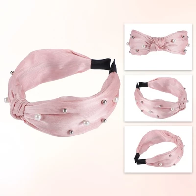 Unique Bargains Women's Faux Pearl Knotted Headband 1 Pc 3 Unique Bargains Women's Faux Pearl Knotted Headband 1 Pc - Image 3