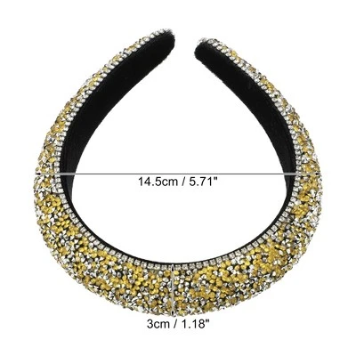Unique Bargains Women's Bling Rhinestone Padded Hairband Hair Accessories 1.18 Inch Wide 1 Pc 3 Unique Bargains Women's Bling Rhinestone Padded Hairband Hair Accessories 1.18 Inch Wide 1 Pc - Image 3