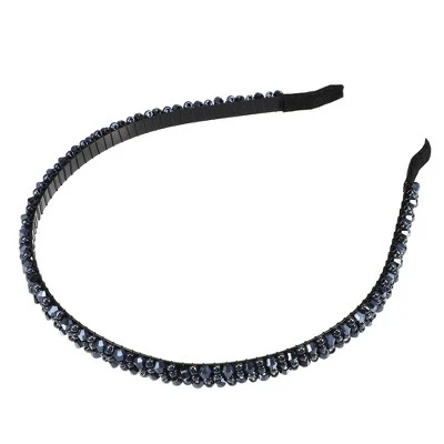 Unique Bargains Women's Hairband 2 Rows Rhinestone Headband 0.31 Inch Wide 1 Pc 14 Unique Bargains Women's Hairband 2 Rows Rhinestone Headband 0.31 Inch Wide 1 Pc - Image 14