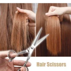 Unique Bargains Stainless Steel Hair Cutting Scissors Silver Tone 1 Pc