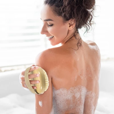 Unique Bargains Bathroom Oval Bath Brush 3.82"x2.48" Yellow 1 Pc 1 Unique Bargains Bathroom Oval Bath Brush 3.82"x2.48" Yellow 1 Pc